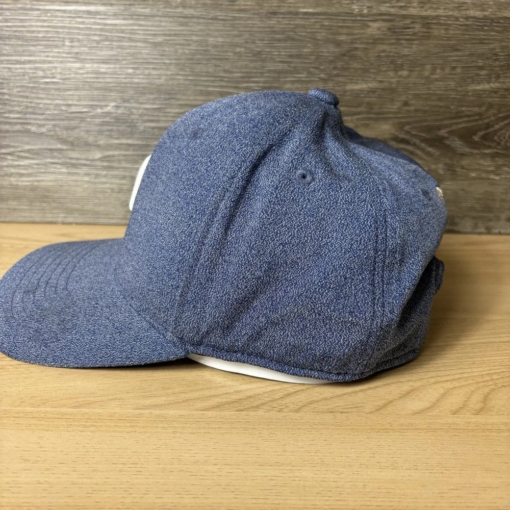 Puma Hat Cap Snap Back Blue White P Script Tour Exclusive Golf Mens Embroidered